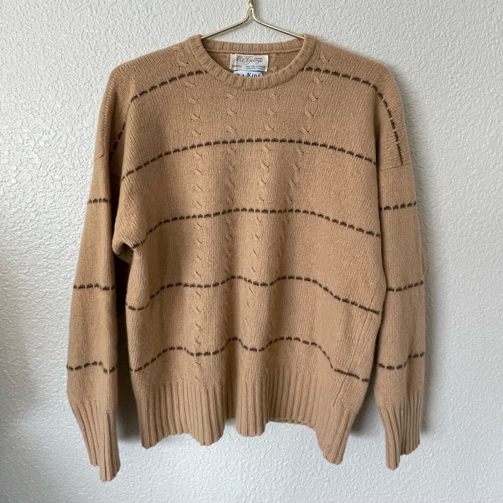 McGeorge of Dumfries 100% Pure cashmere made in Scotland. Sweater- Light brown